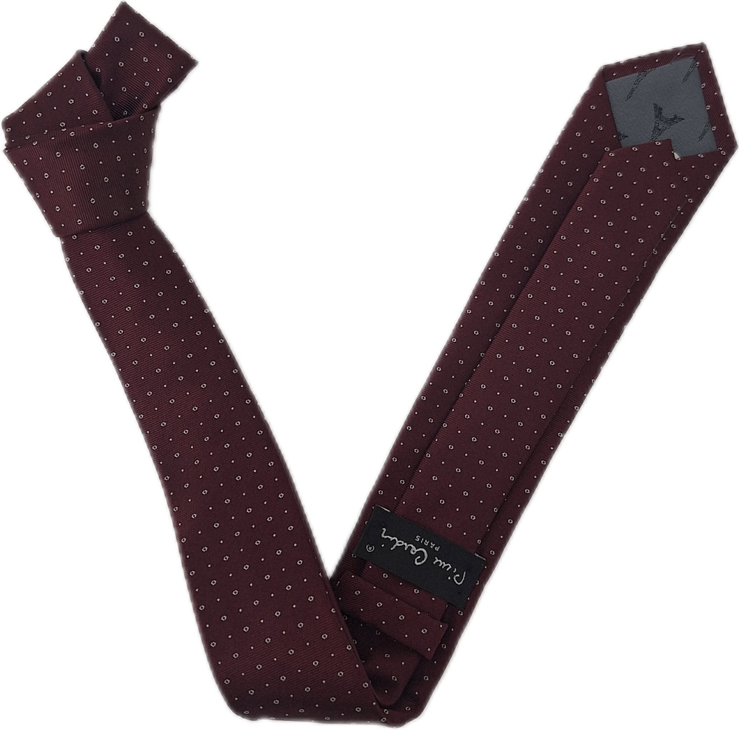 GRAVATA SLIM PIERRE CARDIN VINHO DE POÁ MICROFIBRA JACQUARD DE POLIÉSTER