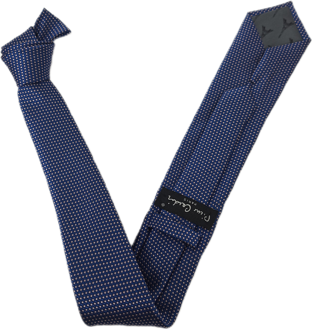 GRAVATA TRADICIONAL PIERRE CARDIN AZUL TRAMADA JACQUARD MICROFIBRA