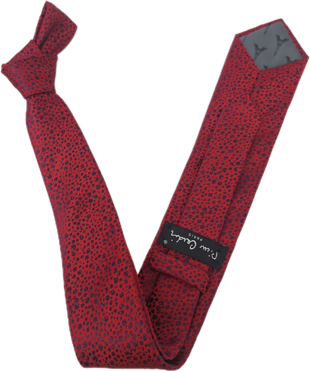 GRAVATA TRADICIONAL PIERRE CARDIN VERMELHO CEREJA COM DETALHES ROXOS JACQUARD MICROFIBRA