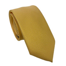 Carregar imagem no visualizador da galeria, GRAVATA 100% POLIÉSTER JACQUARD SLIM  AMARELO QUADRICULADO
