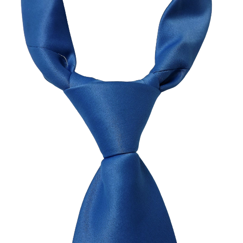 GRAVATA LISA COM NÓ PRONTO DE POLIESTER - AZUL CÉU