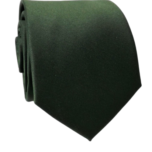 GRAVATA TRADICIONAL LISA DE POLIÉSTER VERDE MILITAR