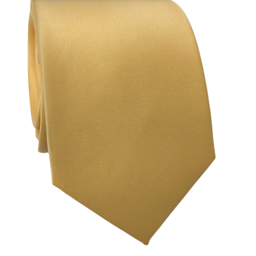 GRAVATA LISA DE POLIESTER AMARELO BANANA SEMI SLIM