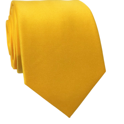 GRAVATA LISA DE POLIESTER AMARELO VIVO SEMI SLIM